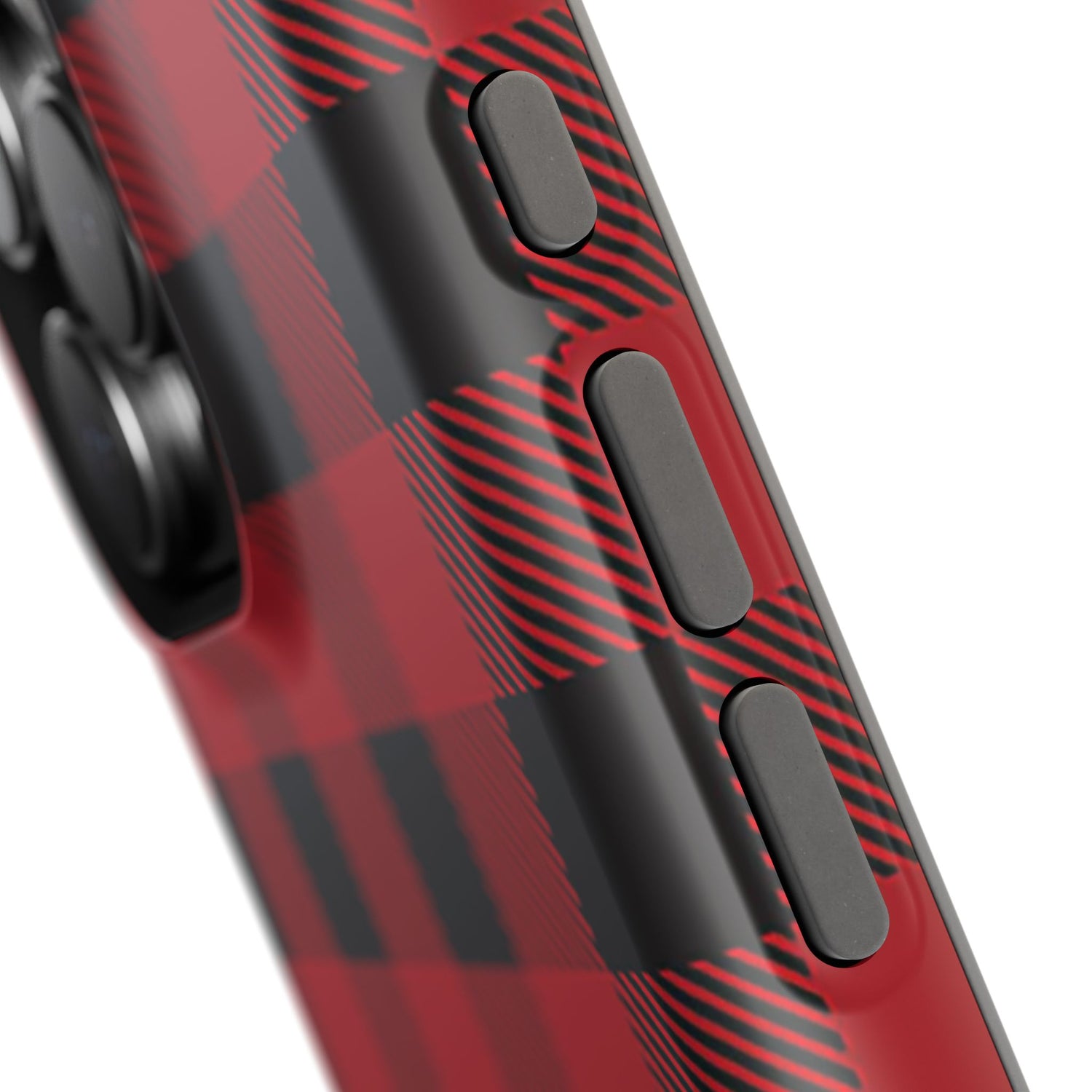 Impact-Resistant Phone Case-Red Black Buffalo Plaid, iPhone, Samsung