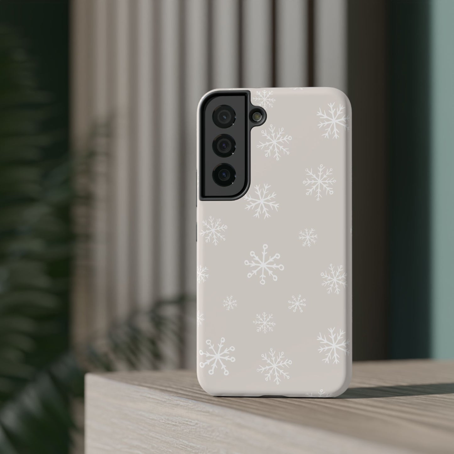 Neutral Snowflakes Impact-Resistant Phone Case