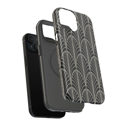 Impact-Resistant Phone Case- Art Deco Black Beige