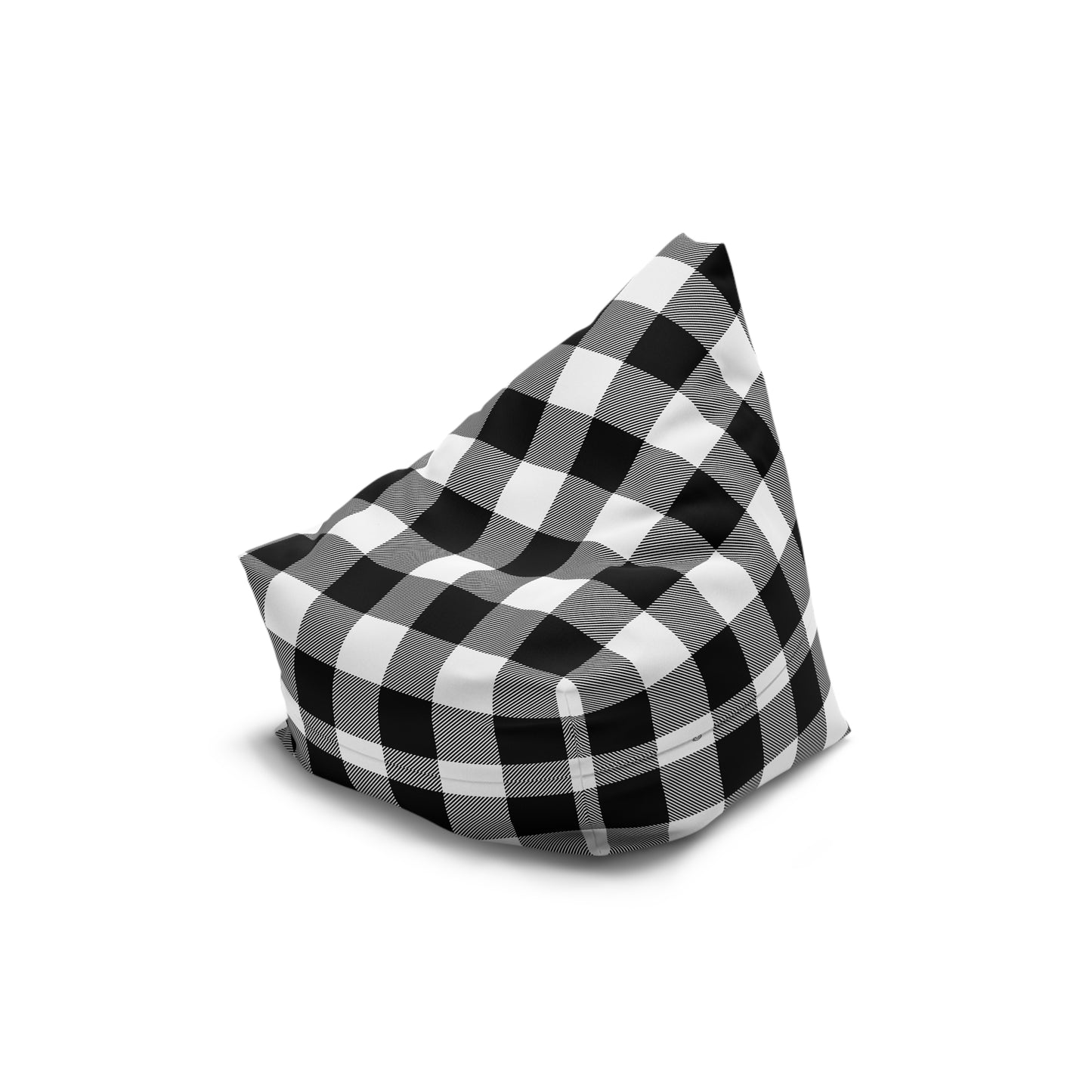 Black and White Buffalo Plaid Bean Bag Chair Cover