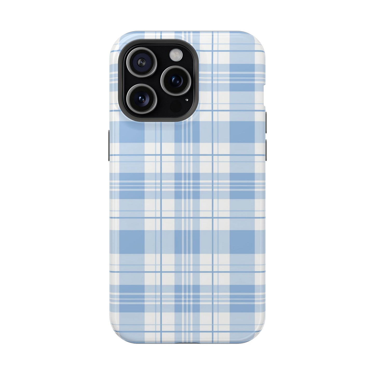 Impact-Resistant Phone Case - Easter Plaid Blue