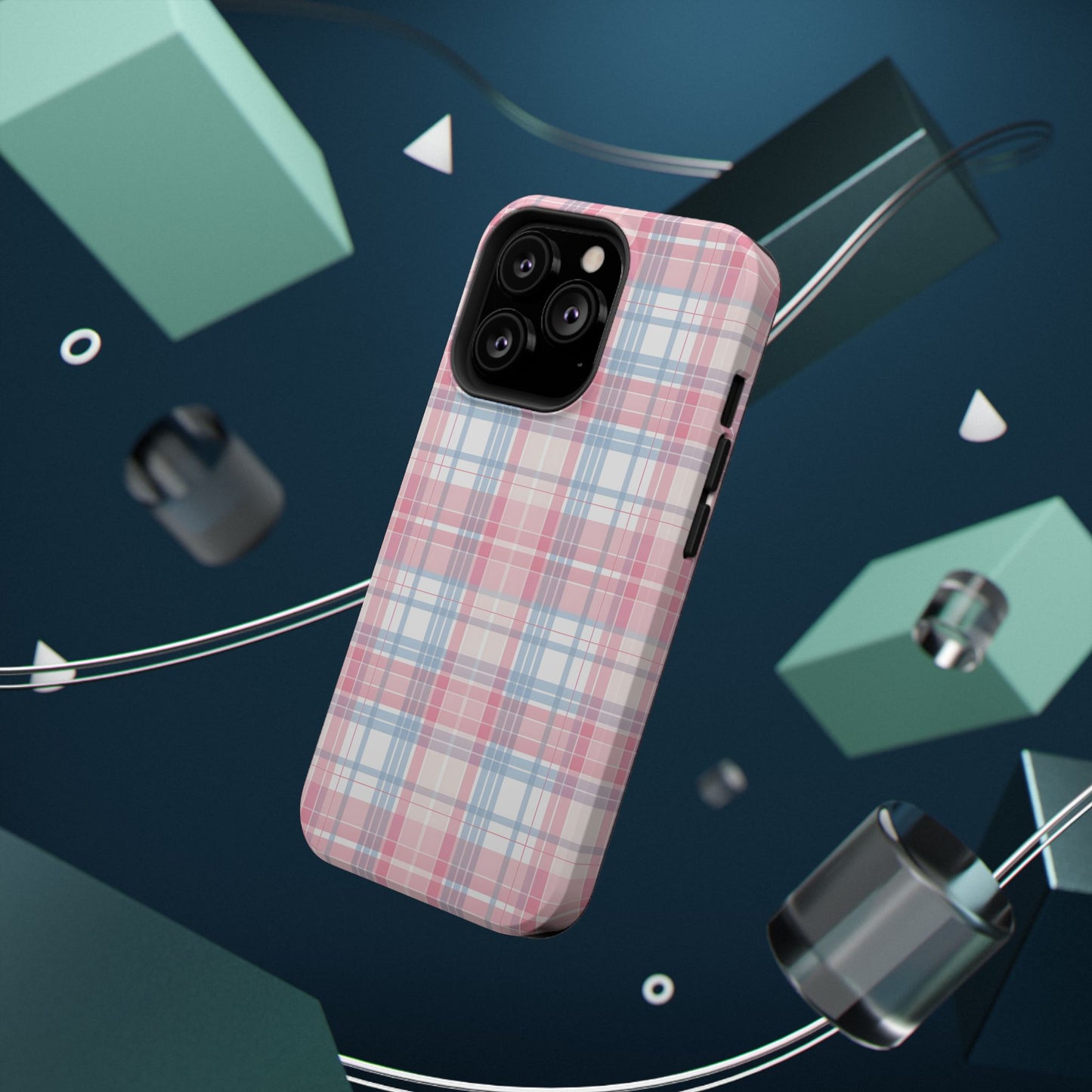 Impact-Resistant Cases-Spring Plaid Pink Blue