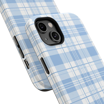 Impact-Resistant Phone Case - Easter Plaid Blue