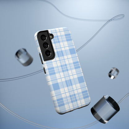 Impact-Resistant Phone Case - Easter Plaid Blue