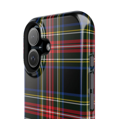 Impact-Resistant Holiday Phone Case-Christmas Tartan Plaid Black