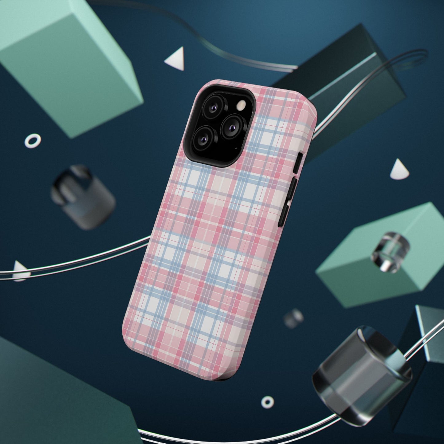 Impact-Resistant Cases-Spring Plaid Pink Blue