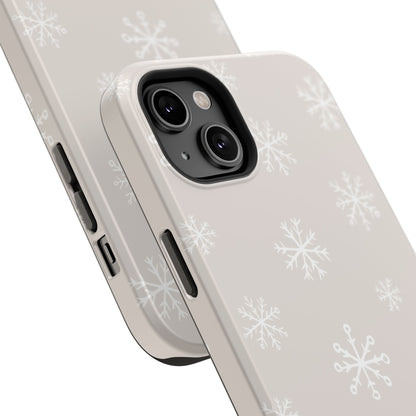 Neutral Snowflakes Impact-Resistant Phone Case