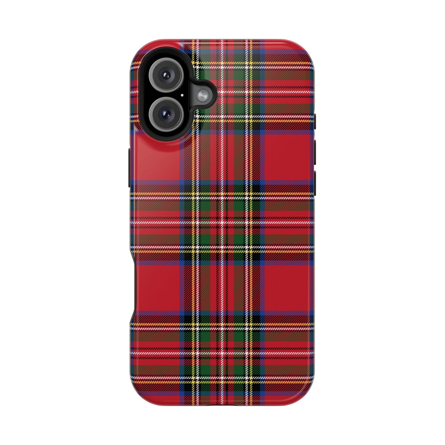 Impact-Resistant Phone Case-Holiday Tartan Plaid Red