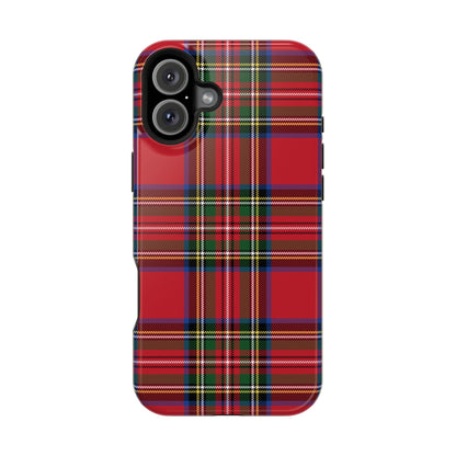 Impact-Resistant Phone Case-Holiday Tartan Plaid Red