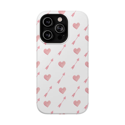 Impact-Resistant Cases - Valentine's Day Watercolor Arrow Hearts