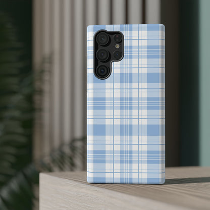 Impact-Resistant Phone Case - Easter Plaid Blue