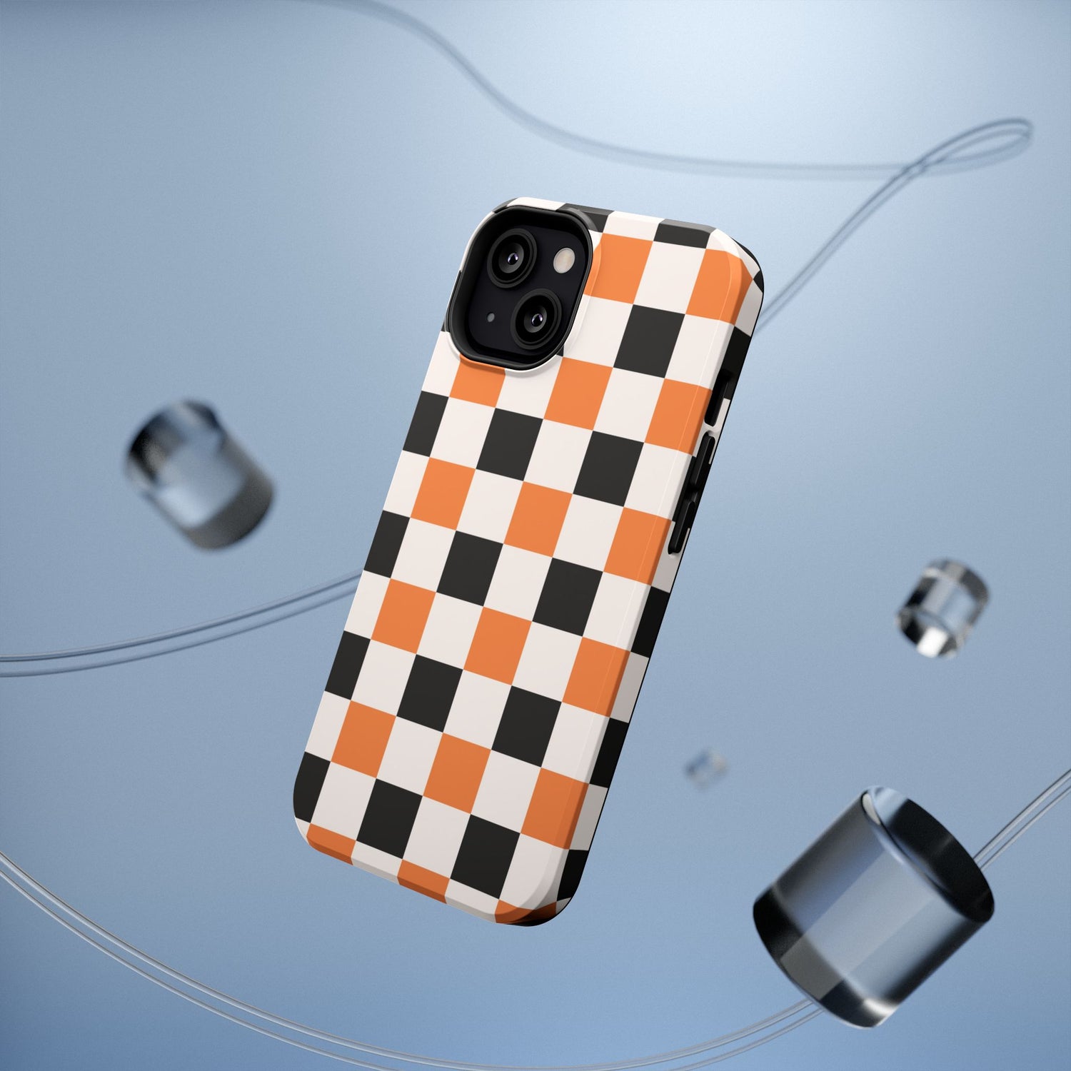 Trendy Halloween Checkerboard Phone Case | Impact-Resistant, iPhone, Samsung
