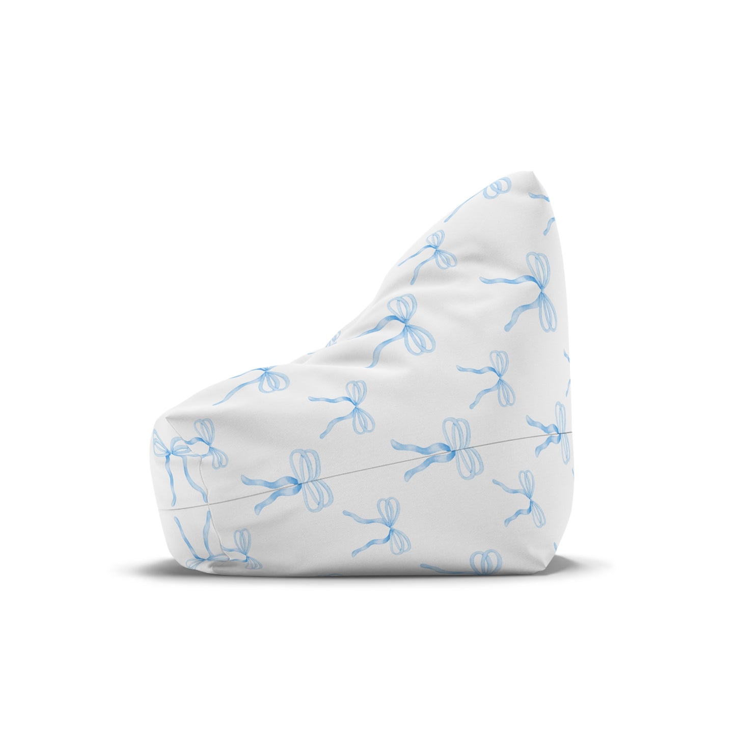 Watercolor Coquette Blue Bows Bean Bag Chair Cover