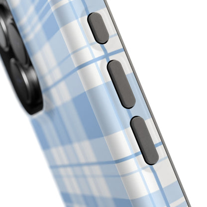 Impact-Resistant Phone Case - Easter Plaid Blue