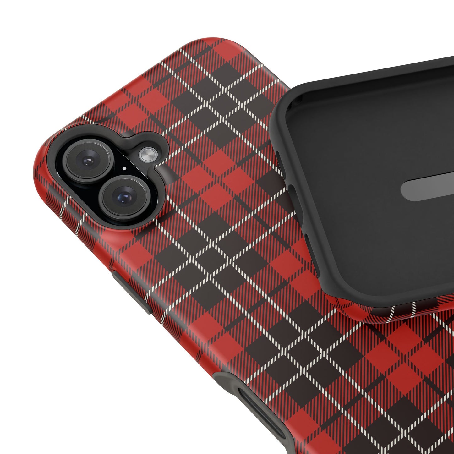 Impact-Resistant Phone Case- Christmas Tartan Plaid Red