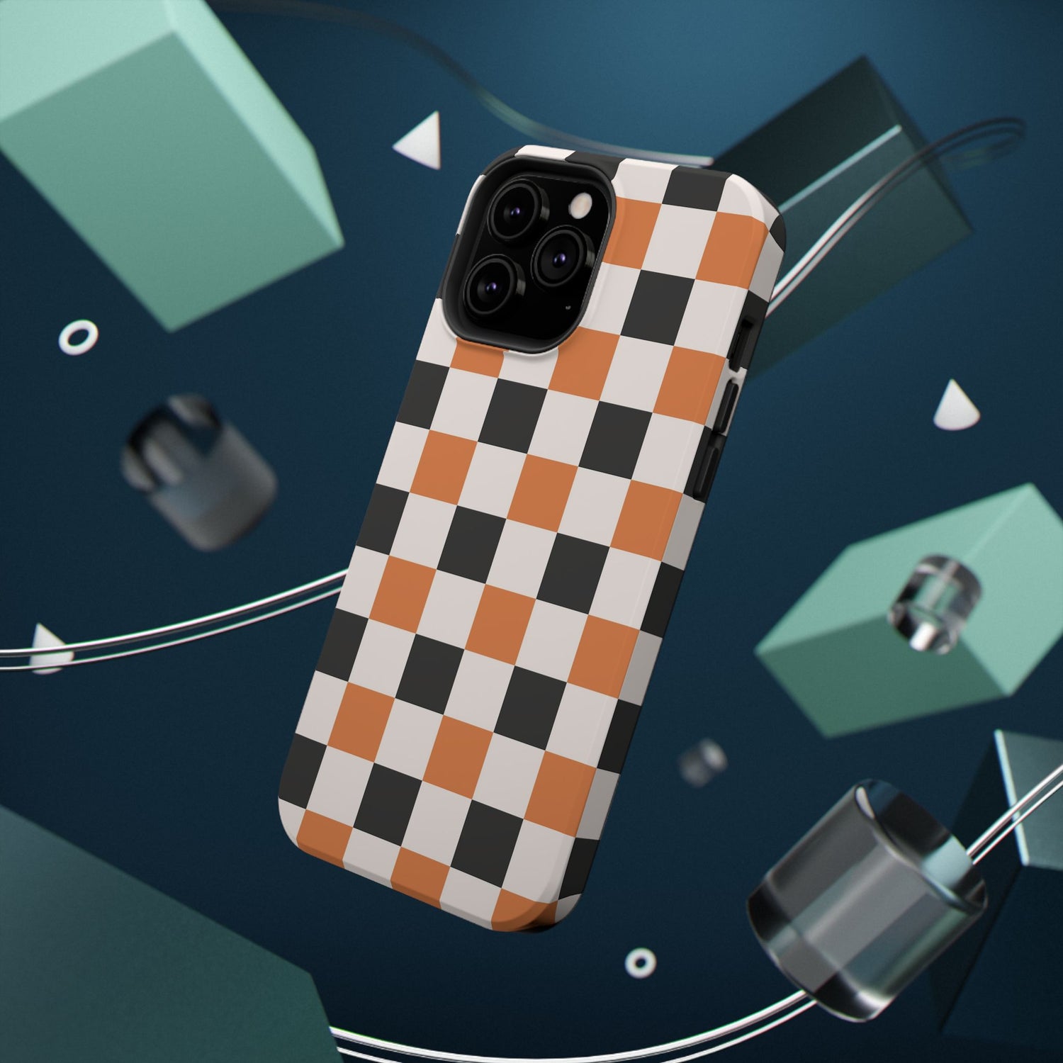 Trendy Halloween Checkerboard Phone Case | Impact-Resistant, iPhone, Samsung