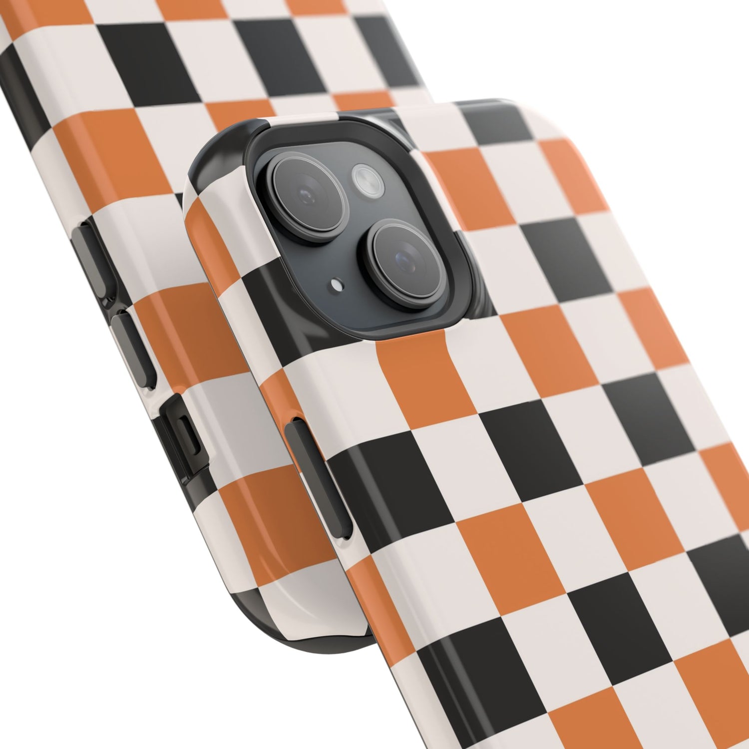 Trendy Halloween Checkerboard Phone Case | Impact-Resistant, iPhone, Samsung