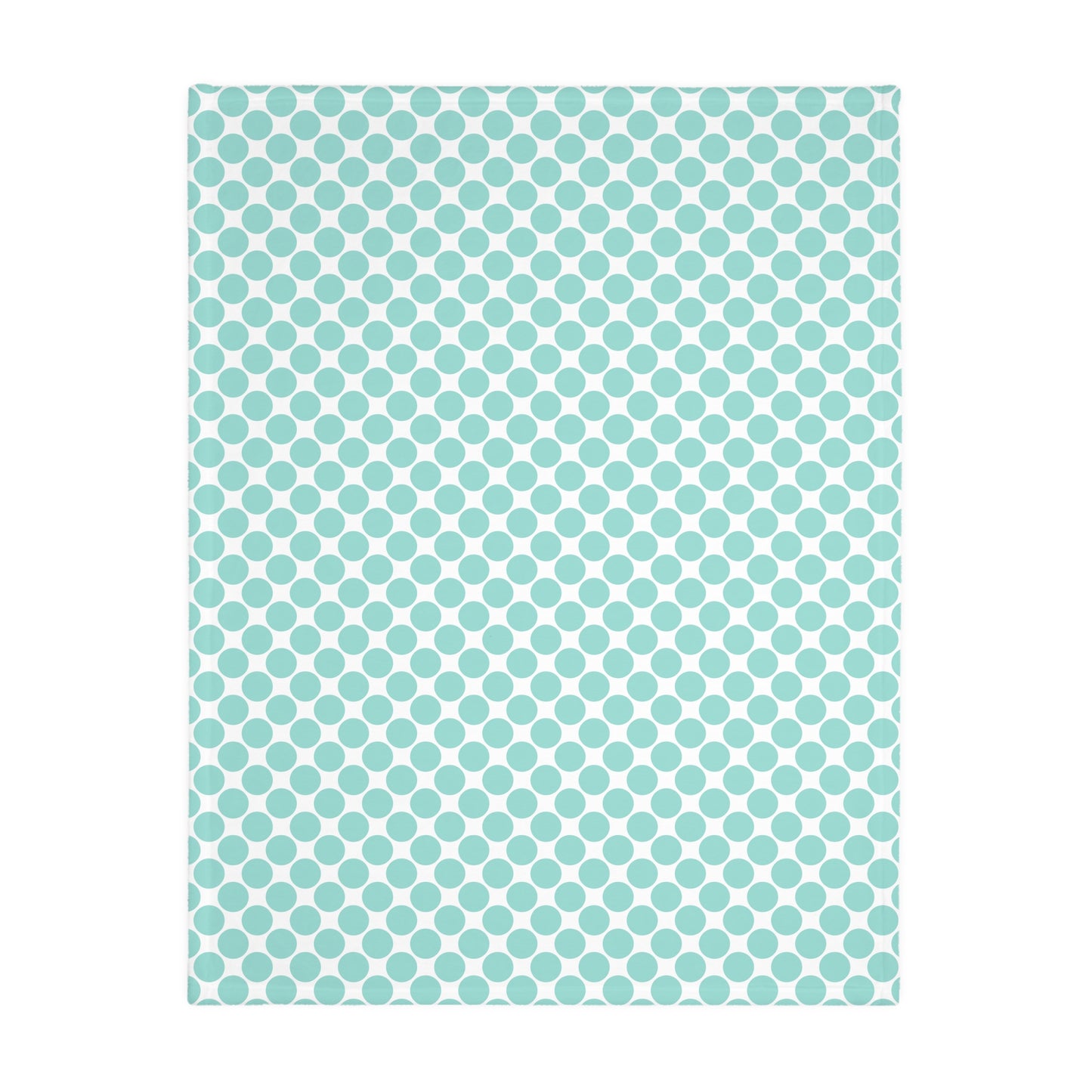 Velveteen Microfiber Two-sided Polished Polka Dots Aqua White