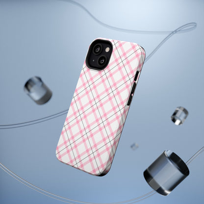 Impact-Resistant Phone Case - Pink Black Plaid