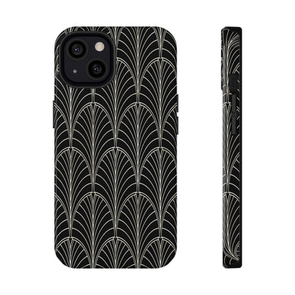 Impact-Resistant Phone Case- Art Deco Black Beige