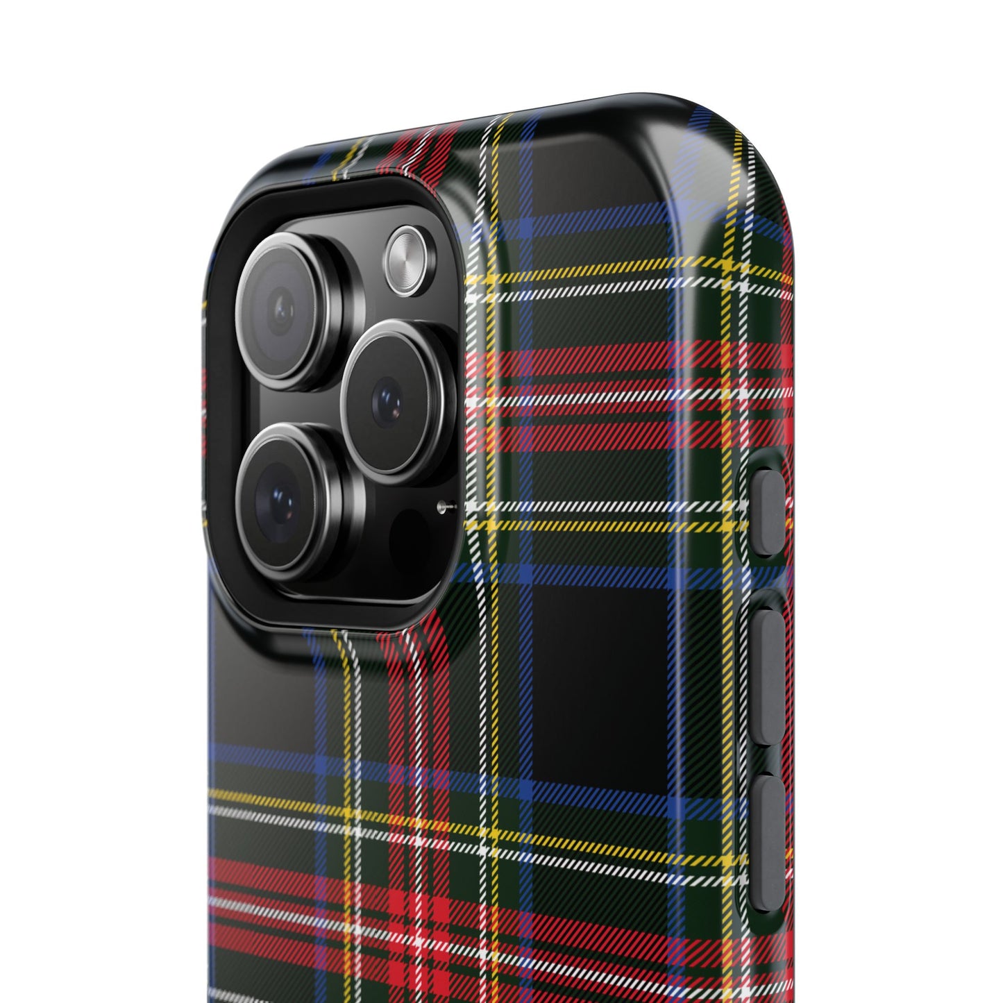 Impact-Resistant Holiday Phone Case-Christmas Tartan Plaid Black