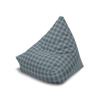 Modern Blue Check Bean Bag Chair Cover