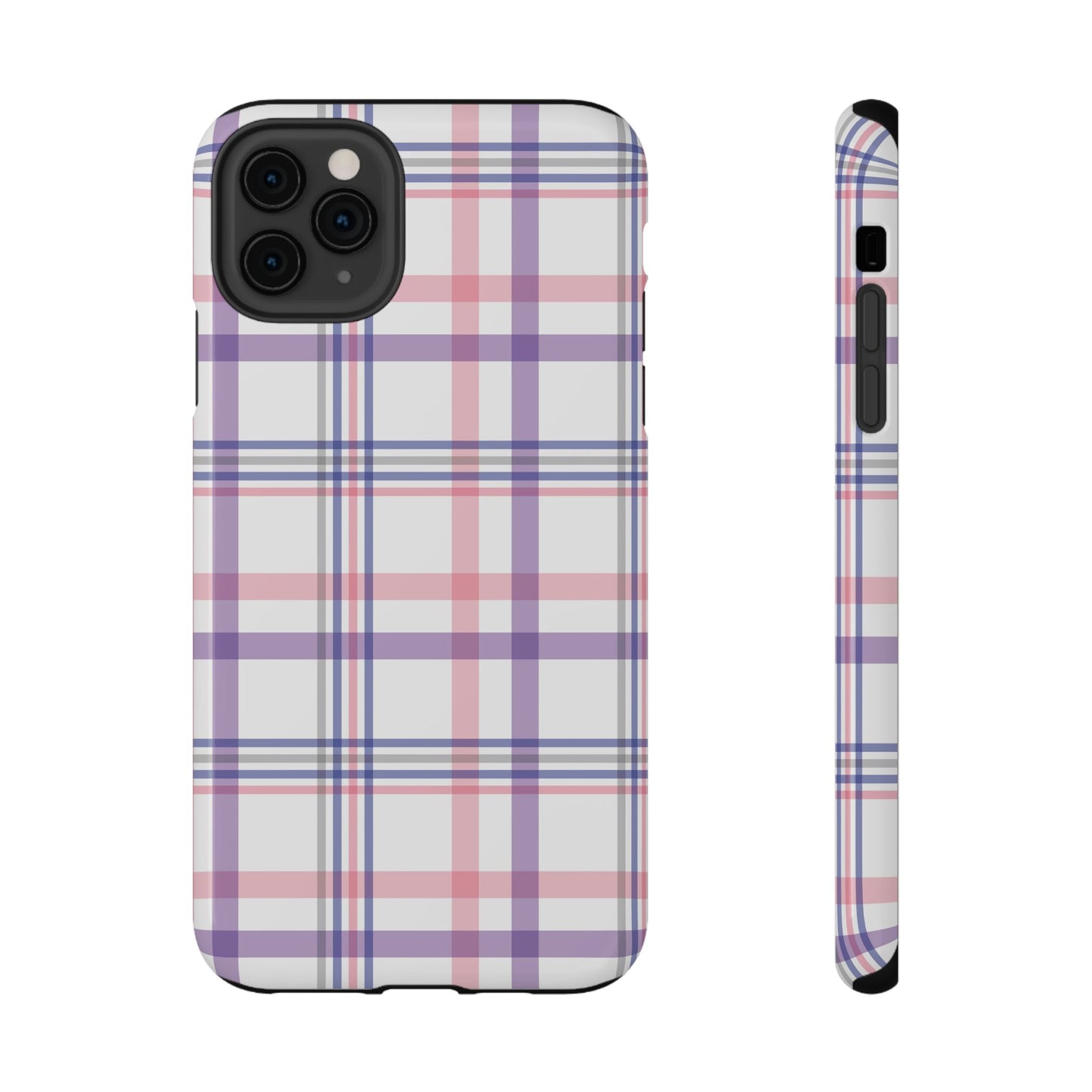 Impact-Resistant Cases - Spring Plaid Pink Purple