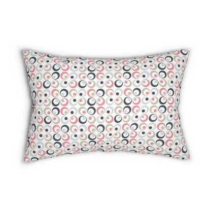 Spun Polyester Lumbar Pillow with Removable Cover Classic Geometric Shapes Multi