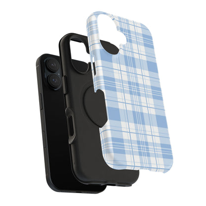 Impact-Resistant Phone Case - Easter Plaid Blue