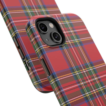 Impact-Resistant Phone Case-Holiday Tartan Plaid Red