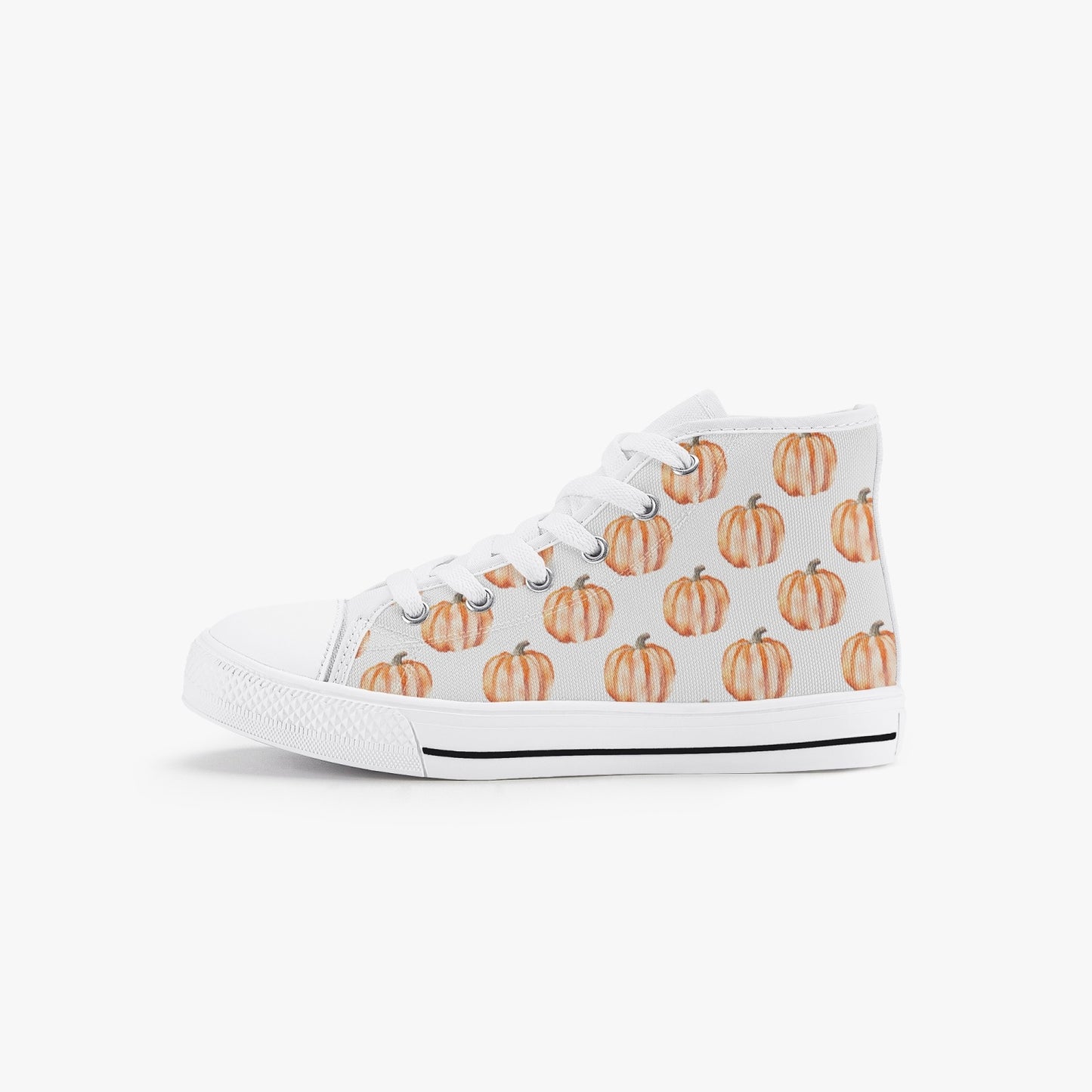 Unisex Watercolor Pumpkins Kid’s High-Top Canvas Shoes