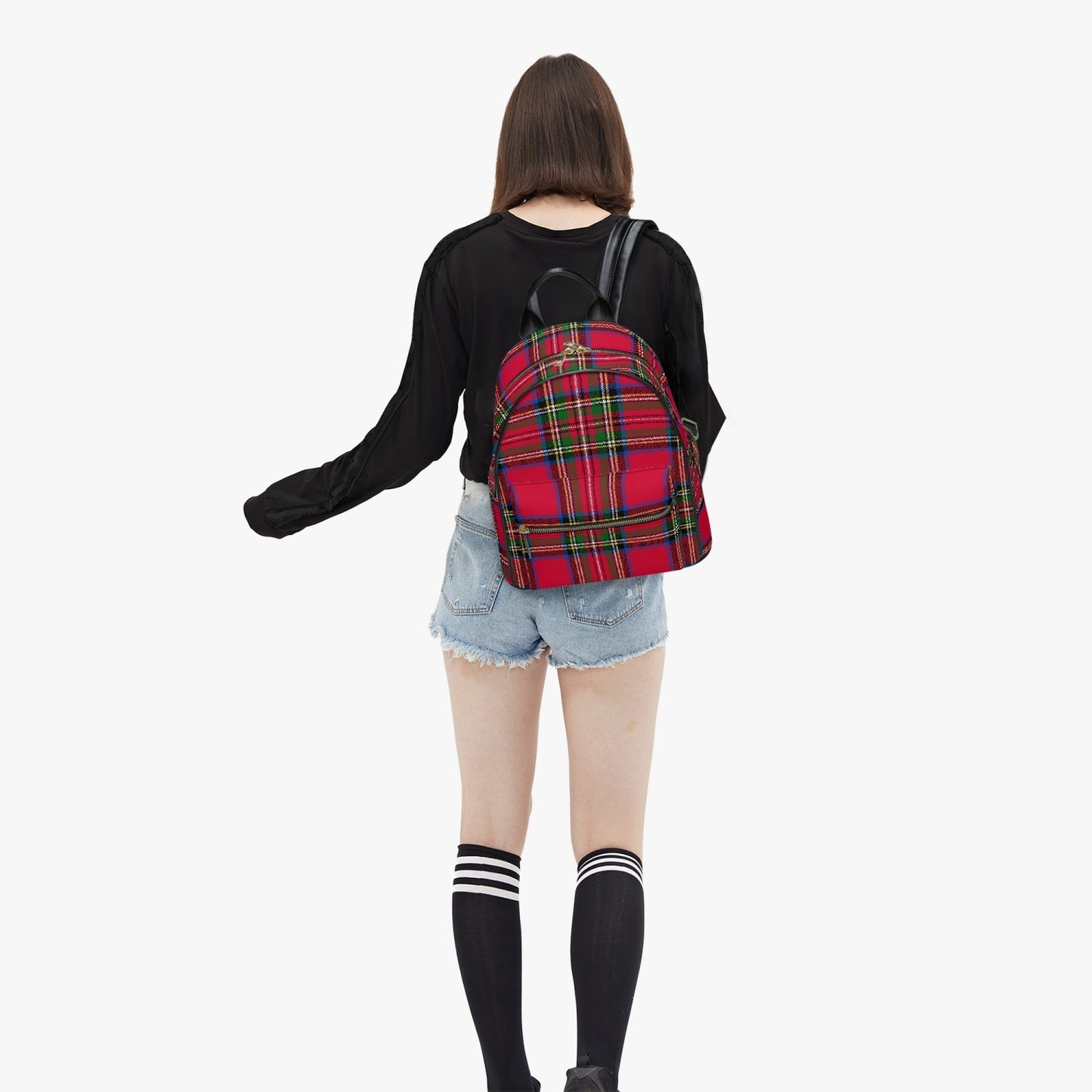 Backpack Purse- Tartan Plaid Red