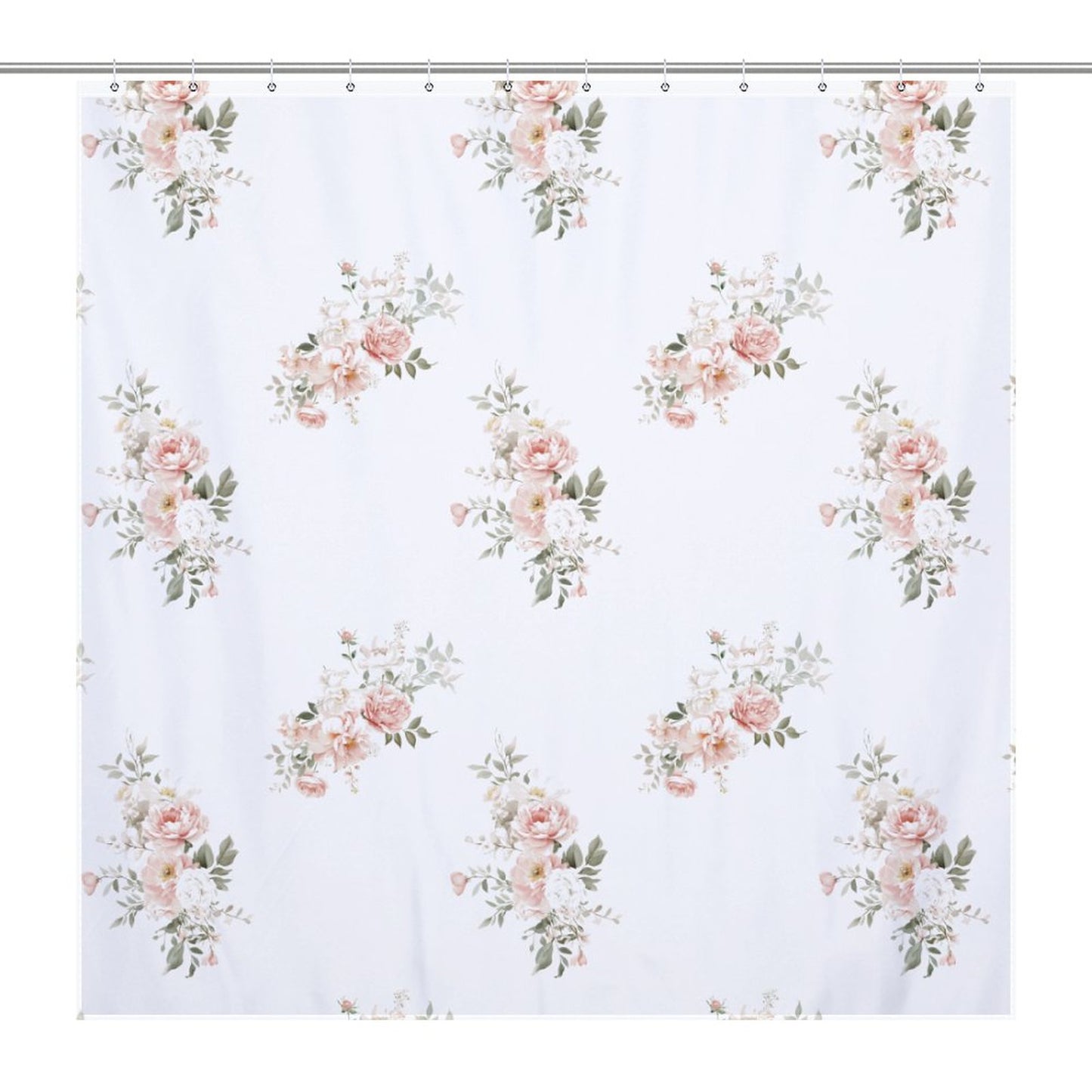 Lightweight Shower Curtain- Elegant Coral Floral