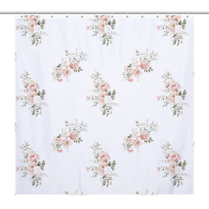 Lightweight Shower Curtain- Elegant Coral Floral