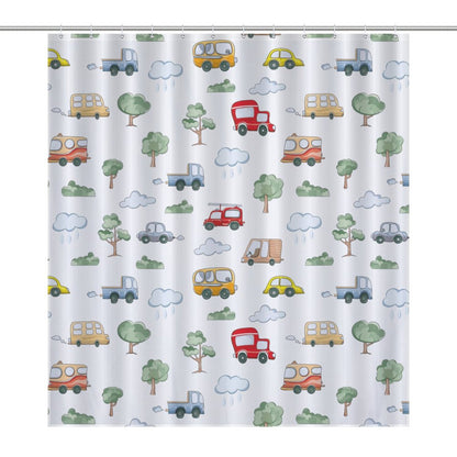 Lightweight Shower Curtain-Cute Cars