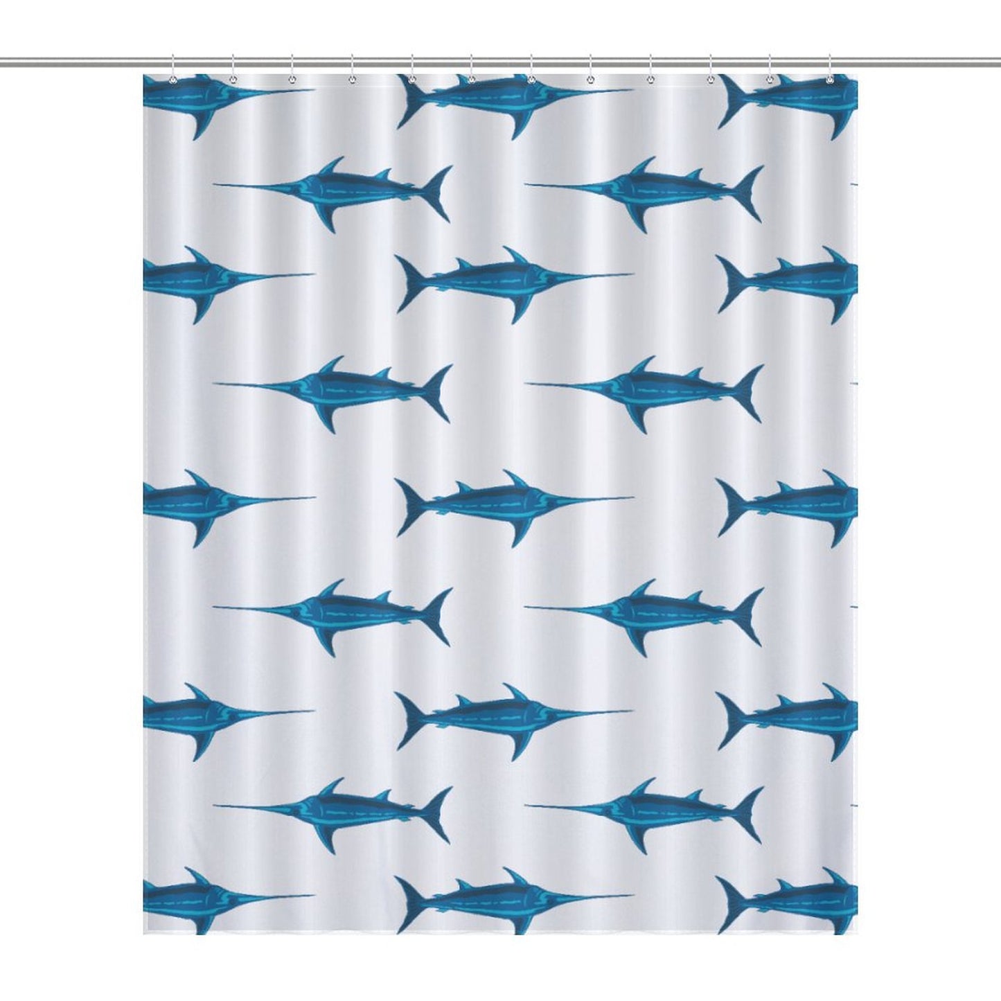 Lightweight Shower Curtain-Preppy Swordfish