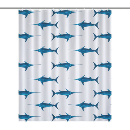 Lightweight Shower Curtain-Preppy Swordfish