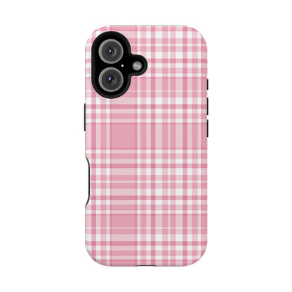 Impact-Resistant Phone Case - Easter Plaid Pink