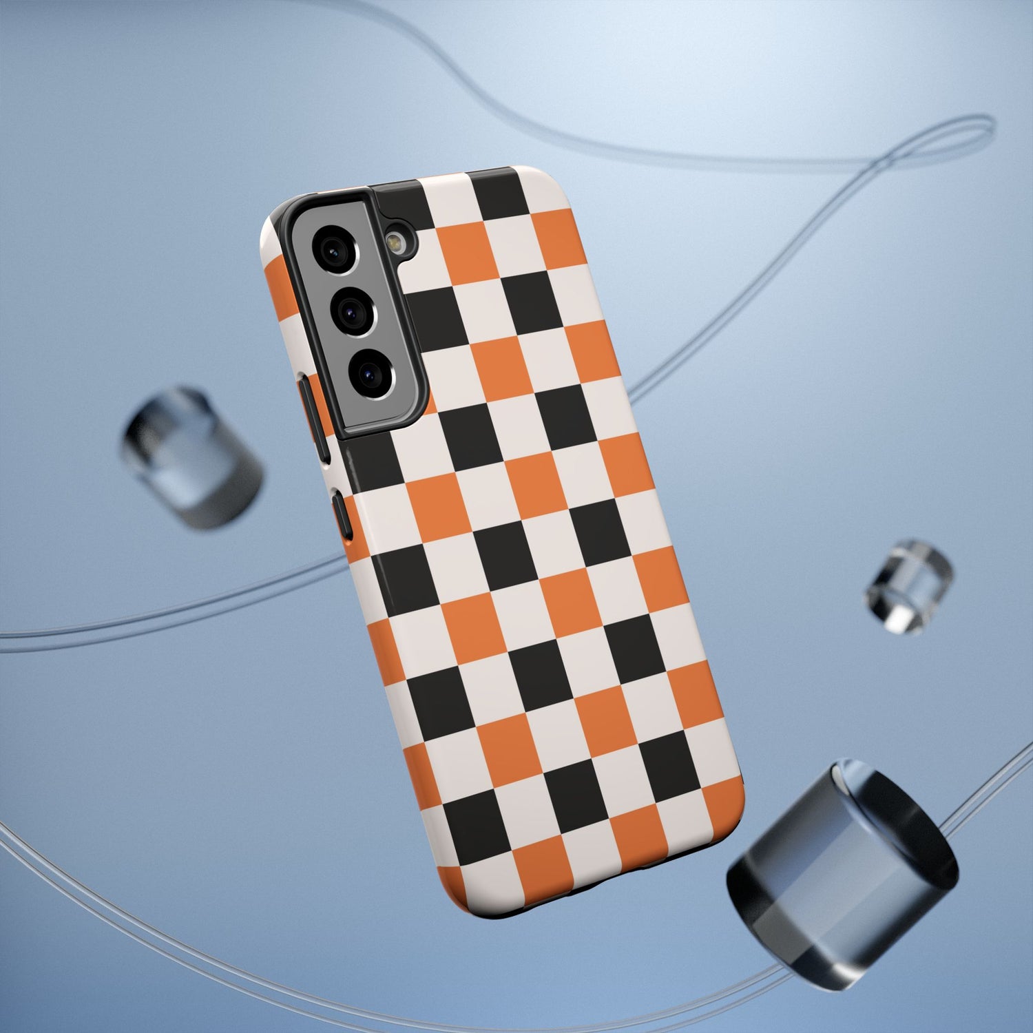 Trendy Halloween Checkerboard Phone Case | Impact-Resistant, iPhone, Samsung