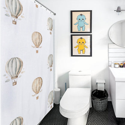 Lightweight Shower Curtain- Neutral Hot Air Balloons