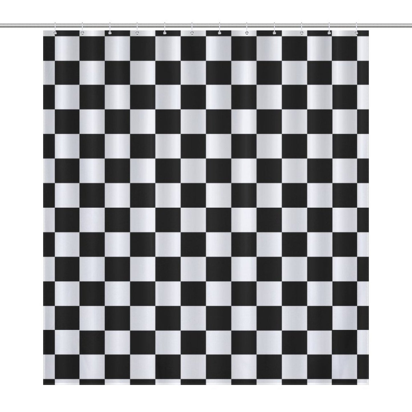 Lightweight Shower Curtain- Black and White Checkerboard