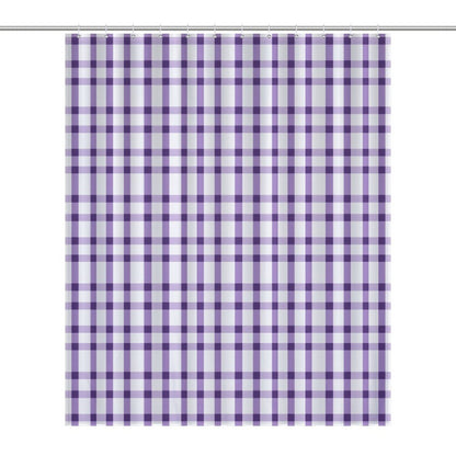 Lightweight Shower Curtain- Tiger Purple Plaid