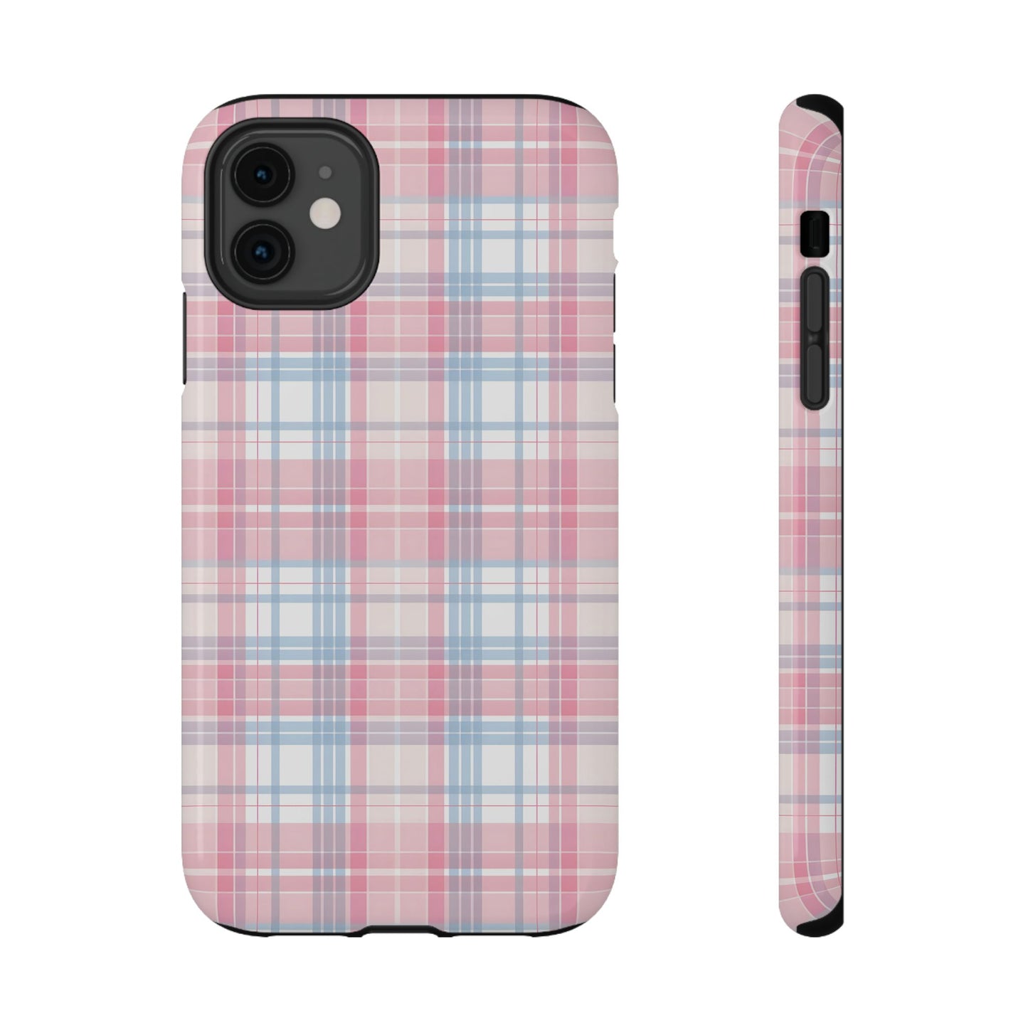 Impact-Resistant Cases-Spring Plaid Pink Blue