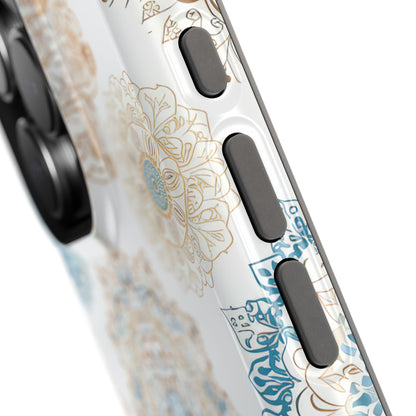 Impact-Resistant Cases, Blue Gold Boho Fun