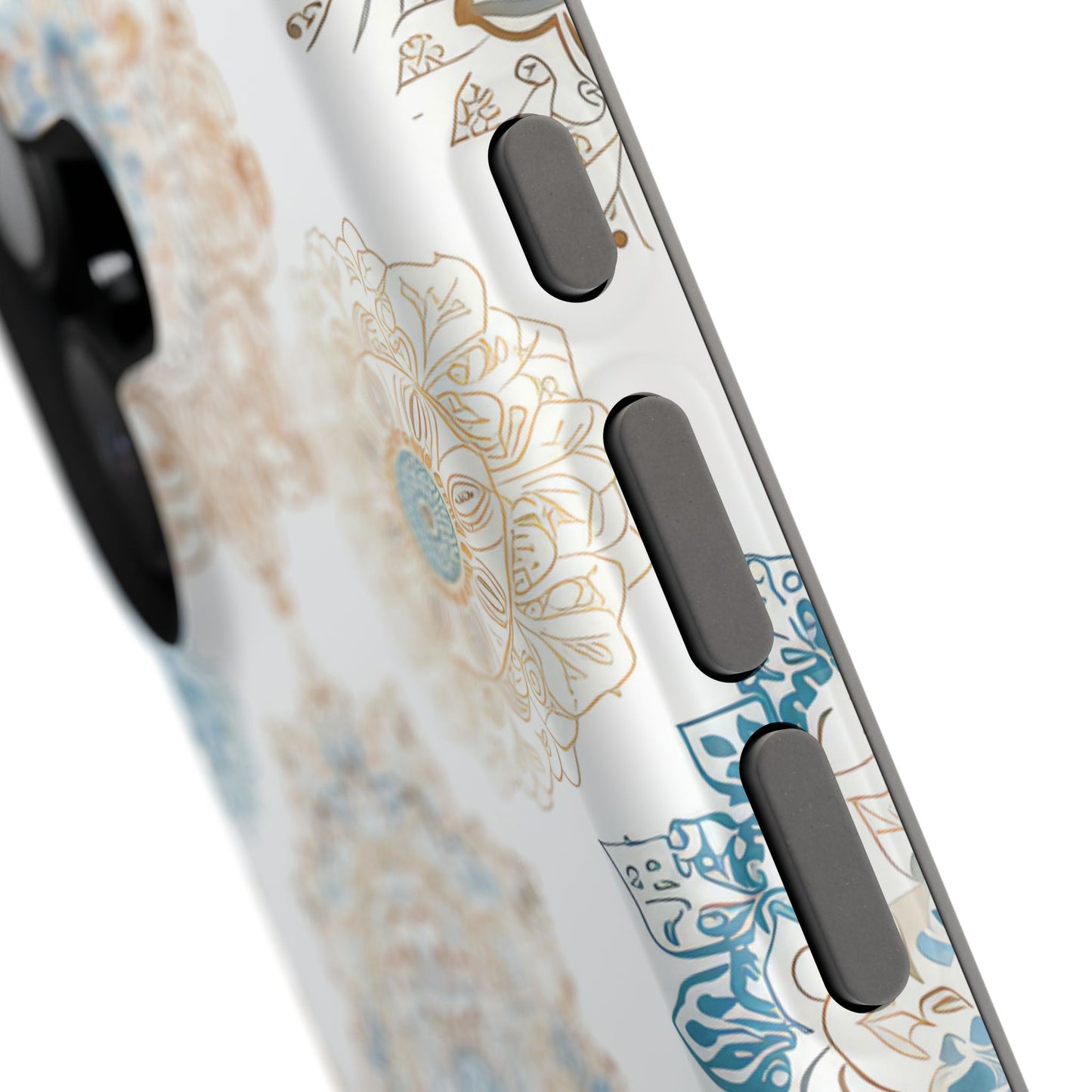 Impact-Resistant Cases, Blue Gold Boho Fun