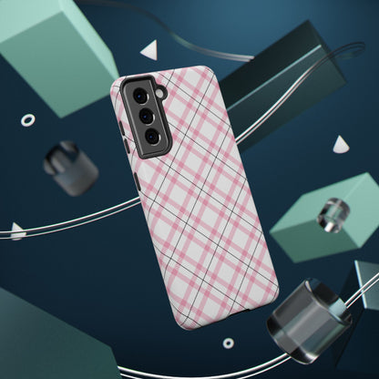 Impact-Resistant Phone Case - Pink Black Plaid