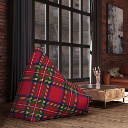 Christmas Red Tartan Plaid Bean Bag Chair Cover