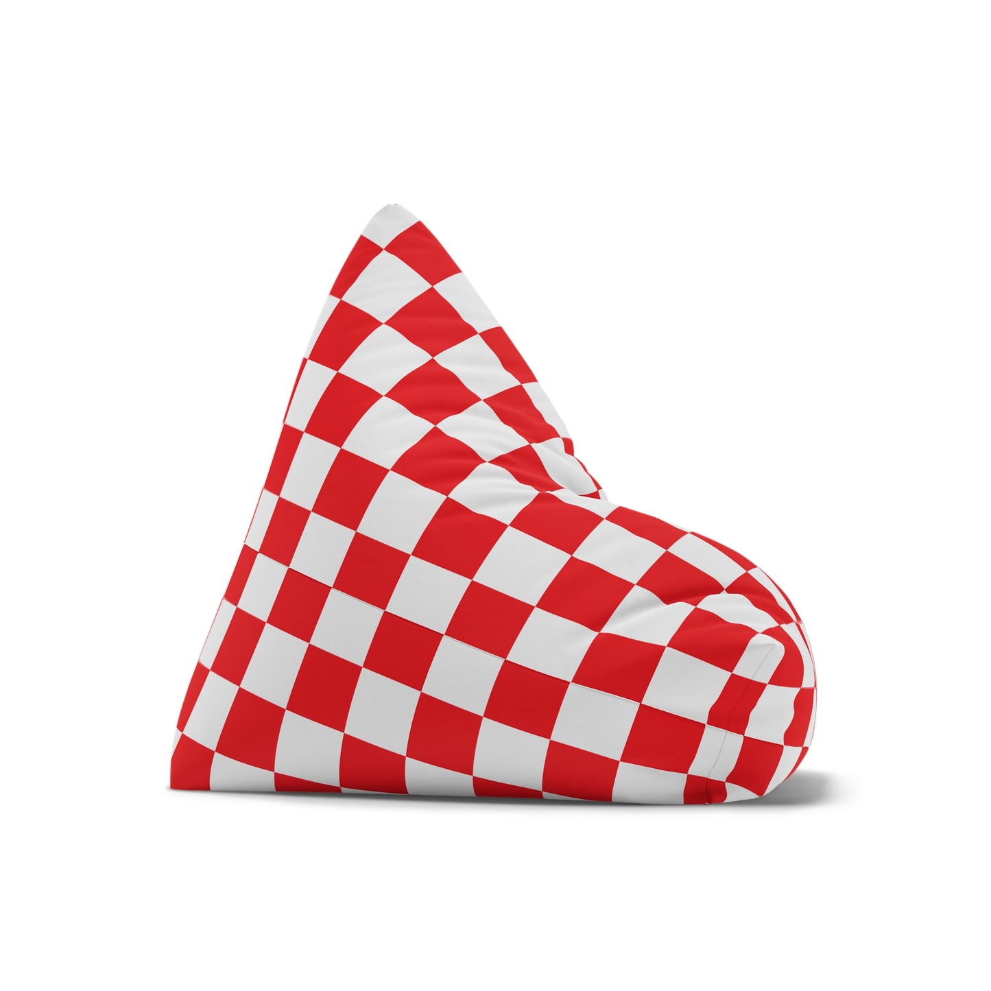 Red and White Checkerboard Bean Bag Chair Cover