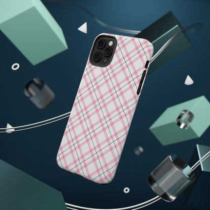 Impact-Resistant Phone Case - Pink Black Plaid