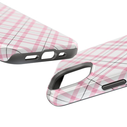 Impact-Resistant Phone Case - Pink Black Plaid